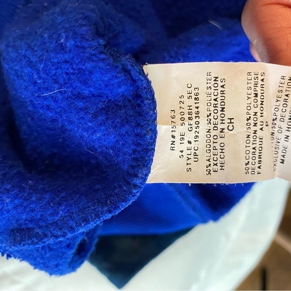 Champion Powerblend Vertical Script Logo Fleece Crew Sweatshirt Blue S - Picture 4 of 4